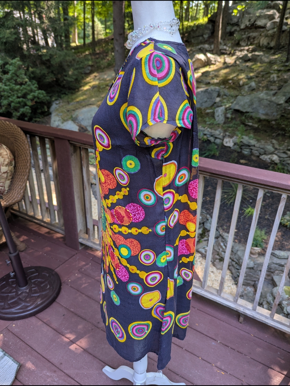 Desigual Black Tunic with Vibrant Multicolor Sunburst Embroidery - Picture 9 of 16
